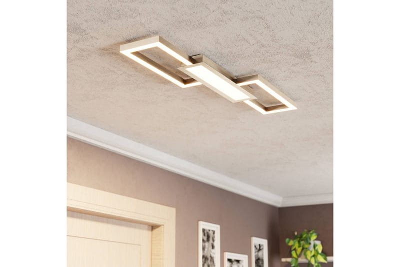 Taklampe Eglo Monirote nikkel-matt hvit - Hvit - Belysning - Innendørsbelysning & Lamper - Soveromslampe - Taklampa sovrum