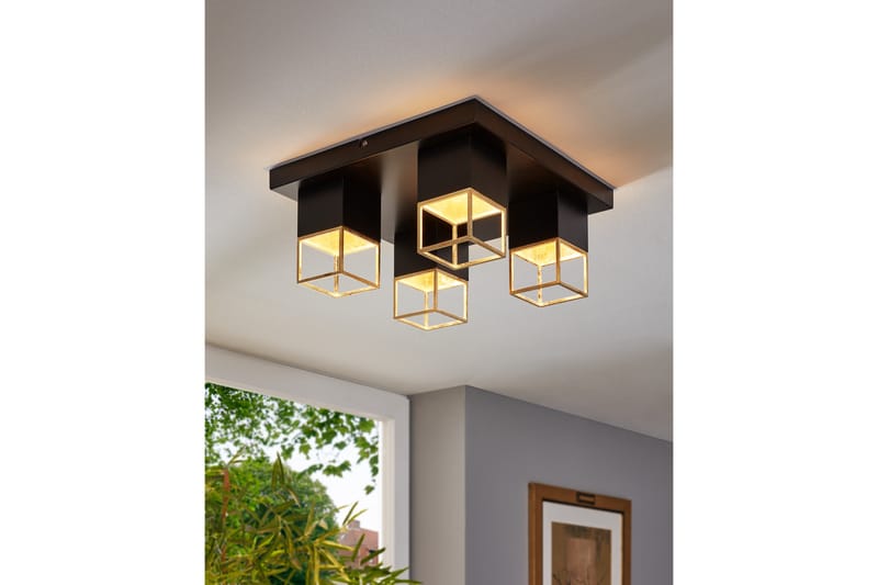 Taklampe Eglo Montebaldo - Svart/Gull - Belysning - Innendørsbelysning & Lamper - Soveromslampe - Taklampa sovrum
