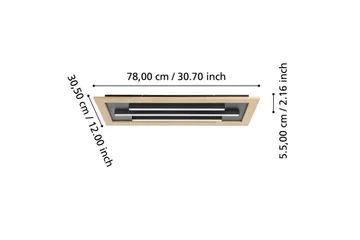 Taklampe Eglo Tirrenara 780x305 mm - Svart/Brun - Belysning - Innendørsbelysning & Lamper - Soveromslampe - Taklampa sovrum