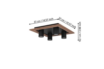 Taklampe Eglo Valcasotto 1 - Svart/Brun - Belysning - Lyspærer & lyskilder - LED-belysning - LED-spotlight