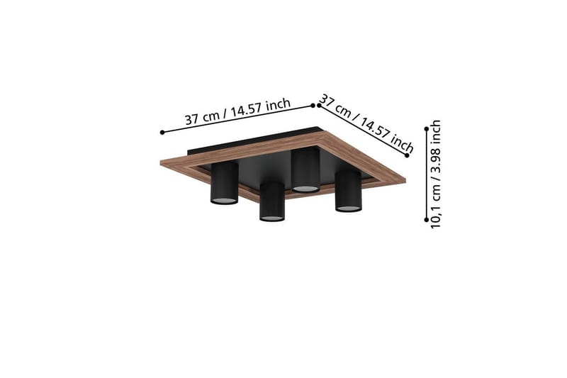 Taklampe Eglo Valcasotto 1 - Svart/Brun - Belysning - Lyspærer & lyskilder - LED-belysning - LED-spotlight