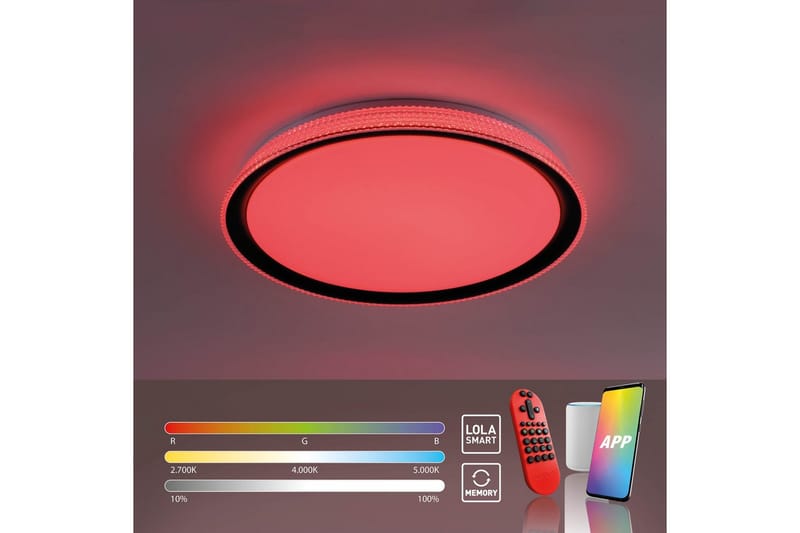 Taklampe Lolasmart Kari - 51x9x51 cm - Belysning - Innendørsbelysning & Lamper - Soveromslampe - Taklampa sovrum