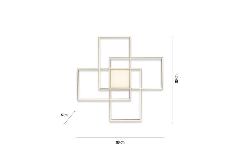 Taklampe Q-Asmin - 80x6x80 cm - Belysning - Innendørsbelysning & Lamper - Soveromslampe - Taklampa sovrum