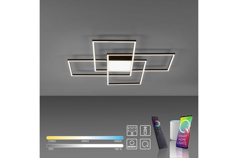 Taklampe Q-Asmin - 80x6x80 cm - Belysning - Innendørsbelysning & Lamper - Soveromslampe - Taklampa sovrum