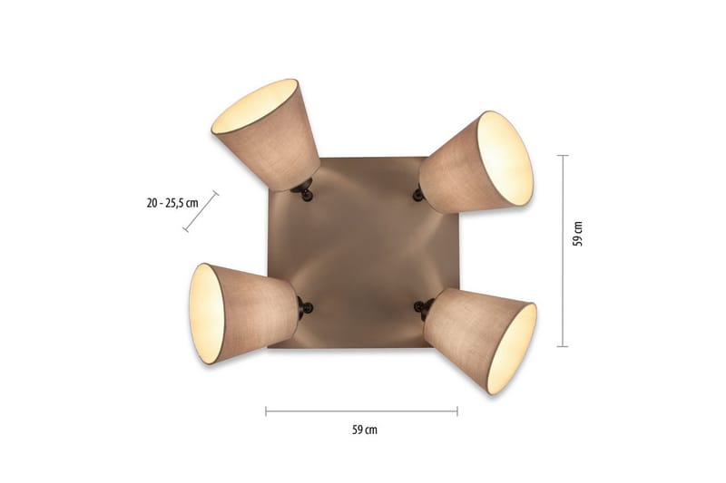 Taklampe Riala - 59x25,5x59 cm - Belysning - Innendørsbelysning & Lamper - Soveromslampe - Taklampa sovrum