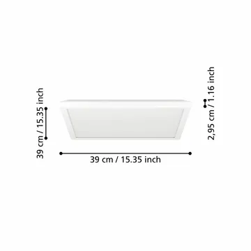 Taklampe Rovito - Hvit, 390x390 mm - Belysning - Innendørsbelysning & Lamper - Soveromslampe - Taklampa sovrum