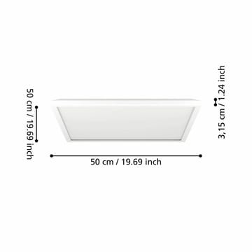 Taklampe Rovito - Hvit, 500x500 mm - Belysning - Innendørsbelysning & Lamper - Soveromslampe - Taklampa sovrum