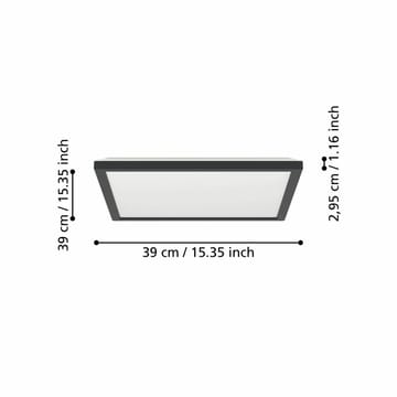 Taklampe Rovito - Sort, 390x390 mm - Belysning - Innendørsbelysning & Lamper - Soveromslampe - Taklampa sovrum