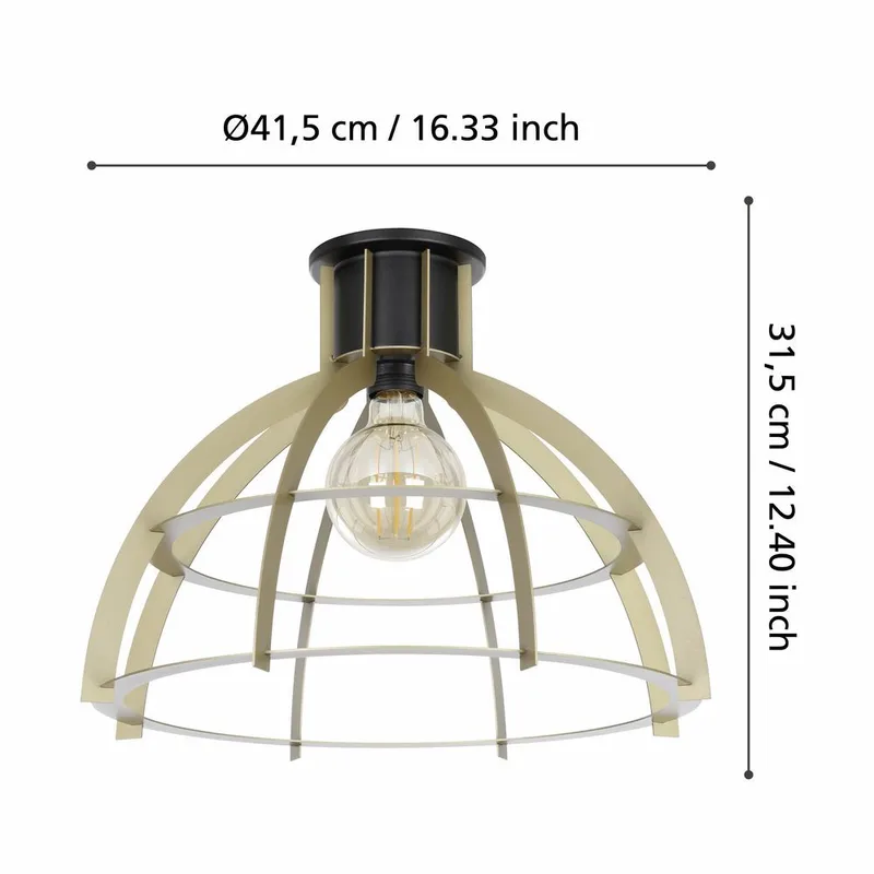 Taklampe Stillington - Svart/Gull - Belysning - Innendørsbelysning & Lamper - Soveromslampe - Taklampa sovrum