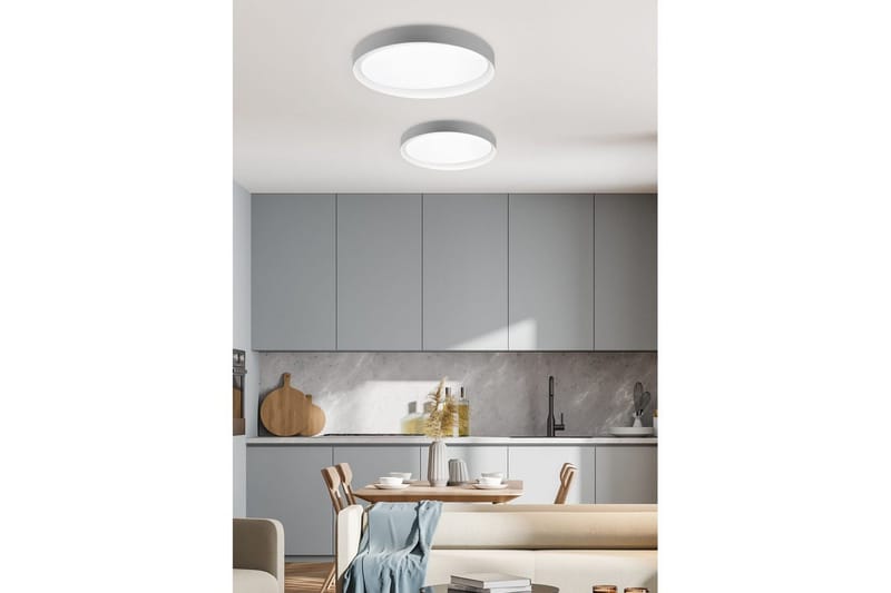 Taklampe TRIO Zeta Grå/hvit - Grå/hvit - Belysning - Innendørsbelysning & Lamper - Soveromslampe - Taklampa sovrum