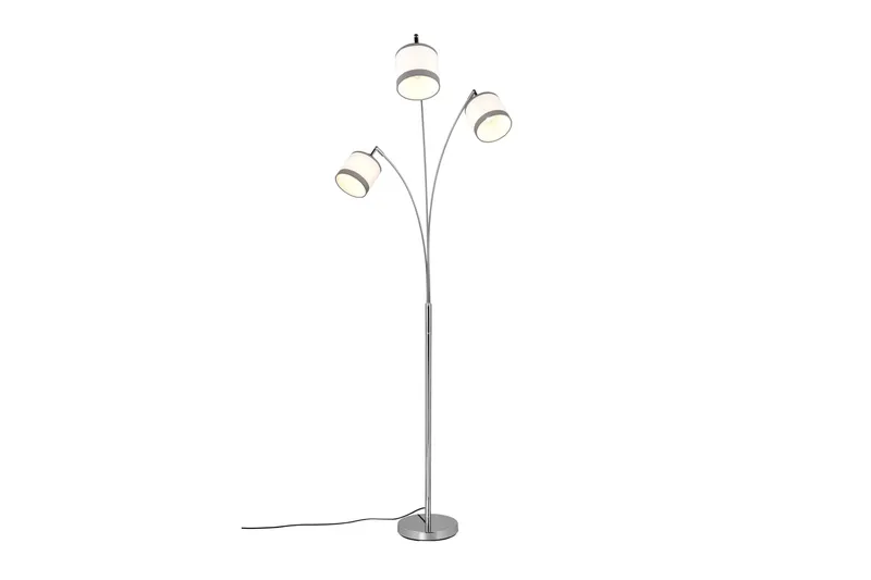 Trio Lighting Davos Gulvlampe 3L E14 Krom/Hvit - Belysning - Innendørsbelysning & Lamper - Soveromslampe