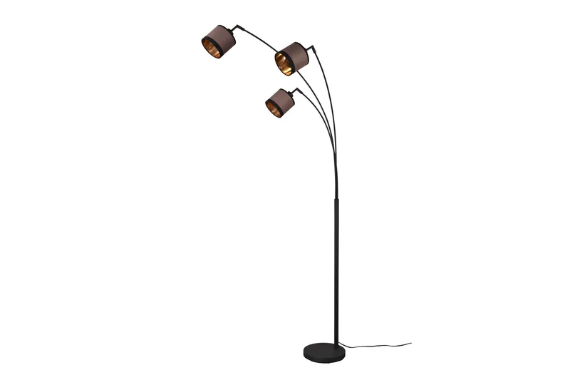 Trio Lighting Davos gulvlampe 3L E14 matt svart/greige - Belysning - Innendørsbelysning & Lamper - Soveromslampe