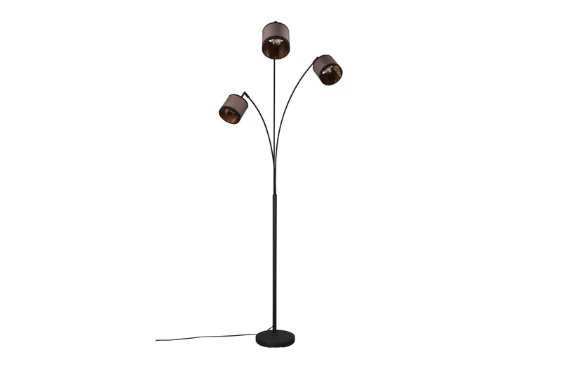 Trio Lighting Davos gulvlampe 3L E14 matt svart/greige - Belysning - Innendørsbelysning & Lamper - Soveromslampe