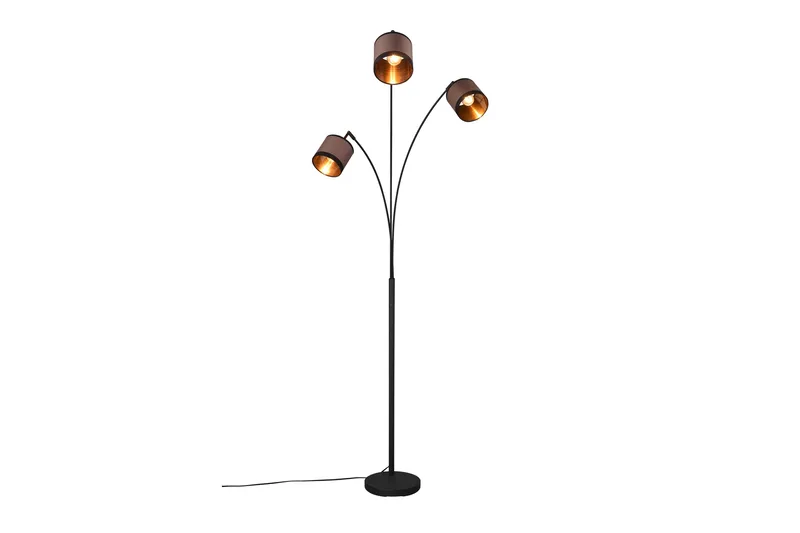 Trio Lighting Davos gulvlampe 3L E14 matt svart/greige - Belysning - Innendørsbelysning & Lamper - Soveromslampe
