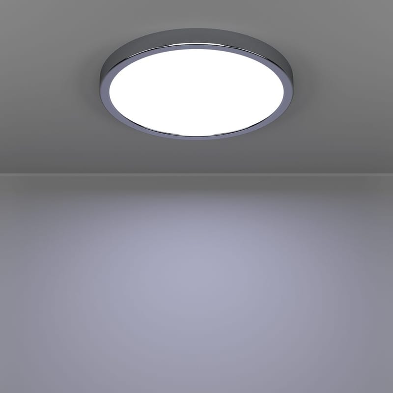 Utenpåliggende lampe Fueva Rund - Krom - Belysning - Innendørsbelysning & Lamper - Soveromslampe - Taklampa sovrum