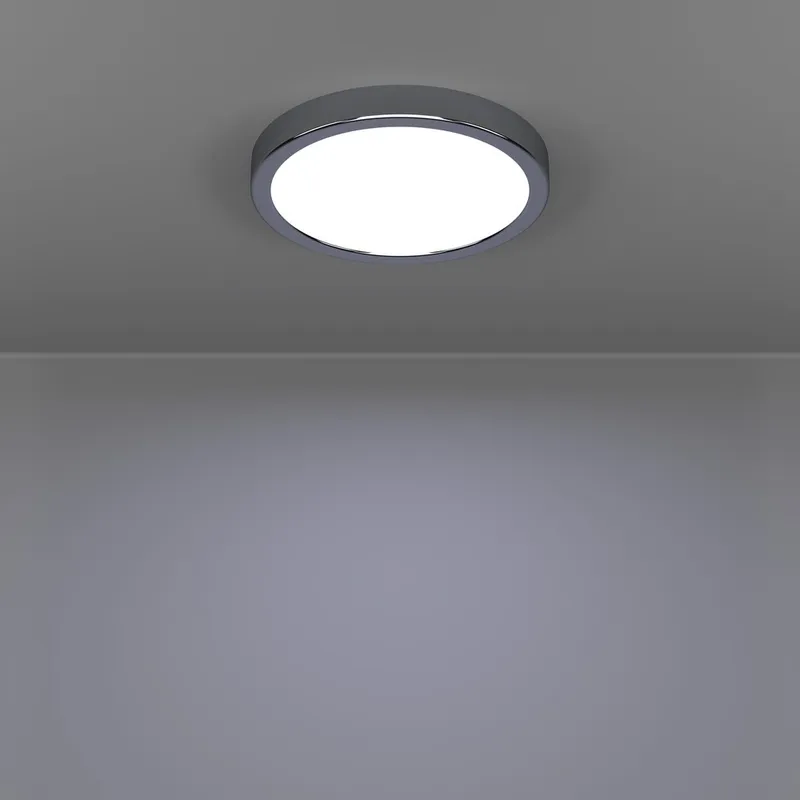 Utenpåliggende lampe Fueva Rund - Krom - Belysning - Innendørsbelysning & Lamper - Soveromslampe - Taklampa sovrum