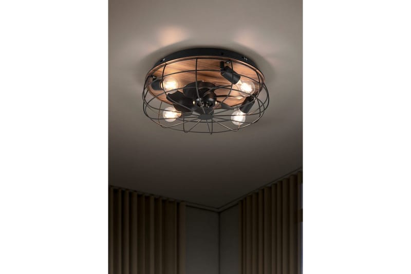 Vifte TRIO Trondheim Matt svart/tre - Matt svart/tre - Belysning - Innendørsbelysning & Lamper - Soveromslampe - Taklampa sovrum