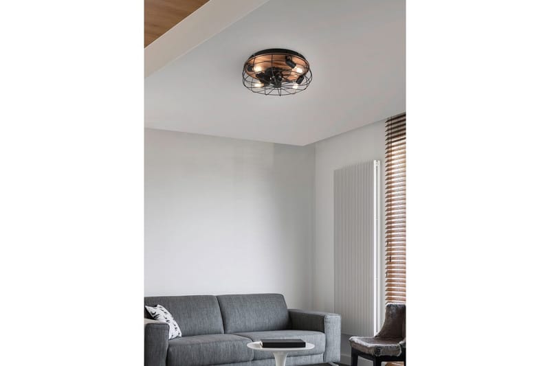 Vifte TRIO Trondheim Matt svart/tre - Matt svart/tre - Belysning - Innendørsbelysning & Lamper - Soveromslampe - Taklampa sovrum