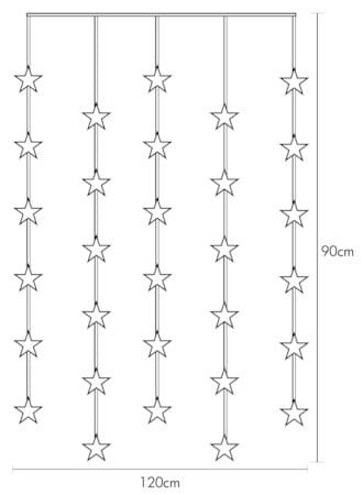 Star Curtain lysgardin 90 cm - transparent - Belysning - Innendørsbelysning & Lamper - Dekorasjonsbelysning