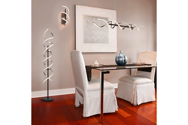 Sequence LED-Gulvlampe Børstet Aluminium/Matt Svart - Trio Lighting - Belysning - Innendørsbelysning & Lamper - Stuelampe