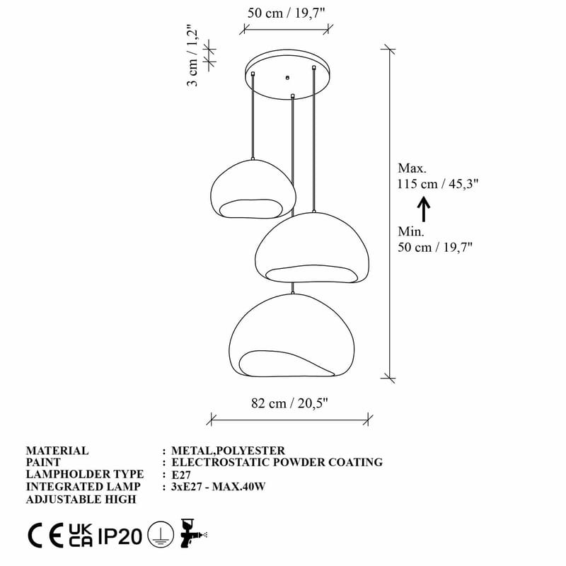 Cadros pendellampe - Hvit - Belysning - Innendørsbelysning & Lamper - Taklampe - Krystallkrone & takkrone