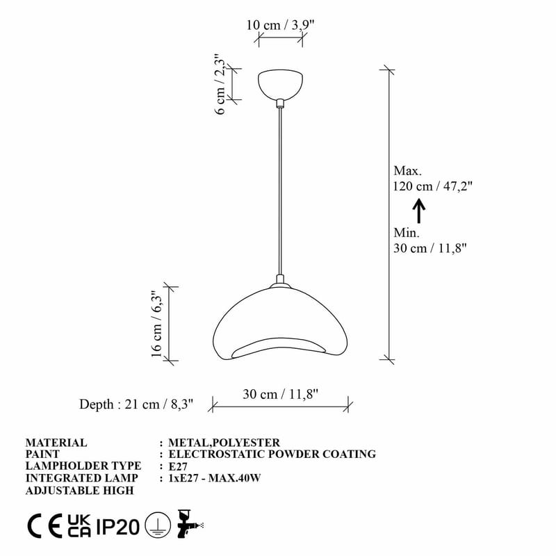 Dasina pendellampe - Hvit - Belysning - Innendørsbelysning & Lamper - Taklampe - Krystallkrone & takkrone