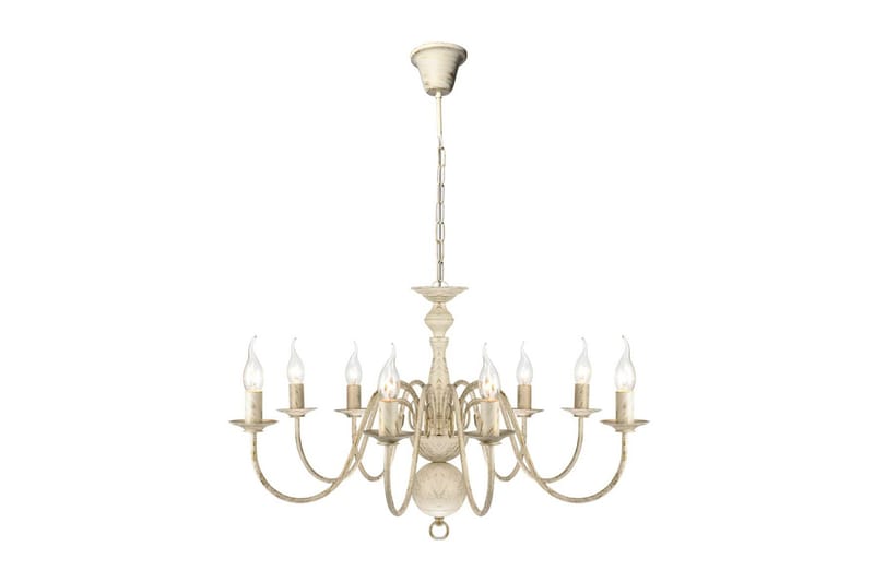 Antikk lysekrone 8 x E14 lysprer hvit - Antikkhvit - Belysning - Innendørsbelysning & Lamper - Taklampe - Krystallkrone & takkrone