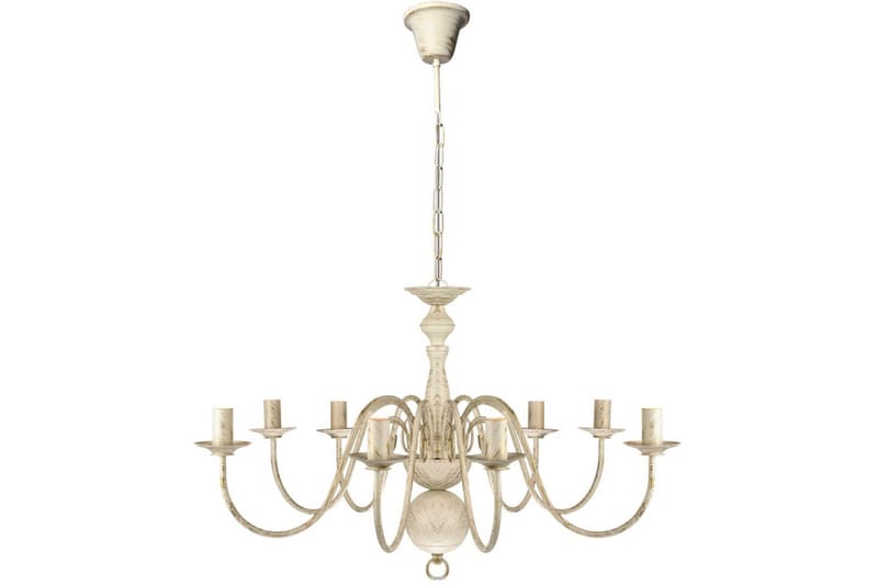 Antikk lysekrone 8 x E14 lysprer hvit - Antikkhvit - Belysning - Innendørsbelysning & Lamper - Taklampe - Krystallkrone & takkrone