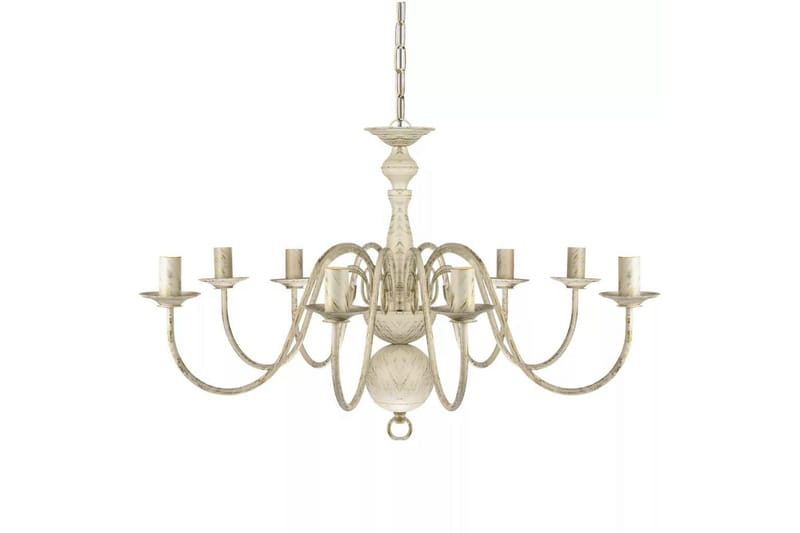 Antikk lysekrone 8 x E14 lysprer hvit - Antikkhvit - Belysning - Innendørsbelysning & Lamper - Taklampe - Krystallkrone & takkrone