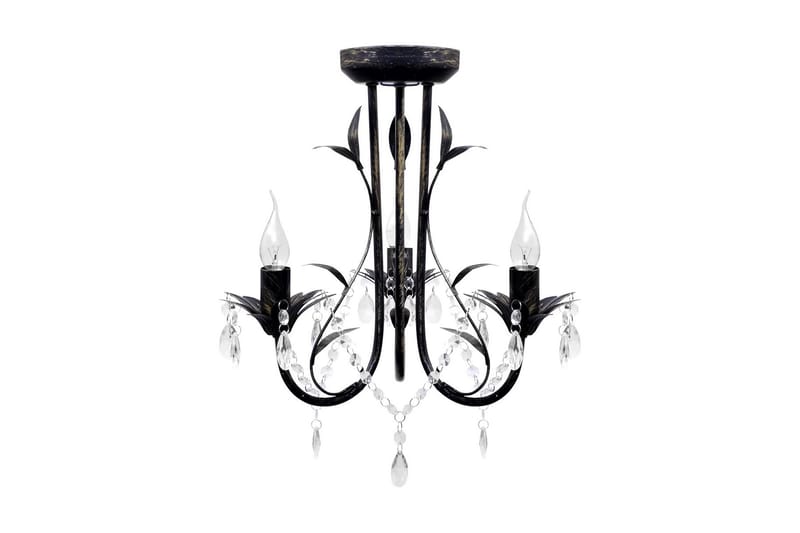 Art Noveau Metall Lysekrone m. Krystall Perler 3xE14 Lyspr - med Krystall Perler 3xE14 Lyspæ - Belysning - Innendørsbelysning & Lamper - Taklampe - Krystallkrone & takkrone