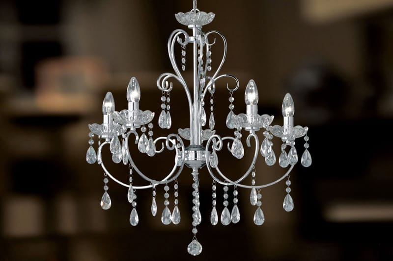 Charlyn Takkrone 60 cm - Krom - Belysning - Innendørsbelysning & Lamper - Taklampe - Krystallkrone & takkrone