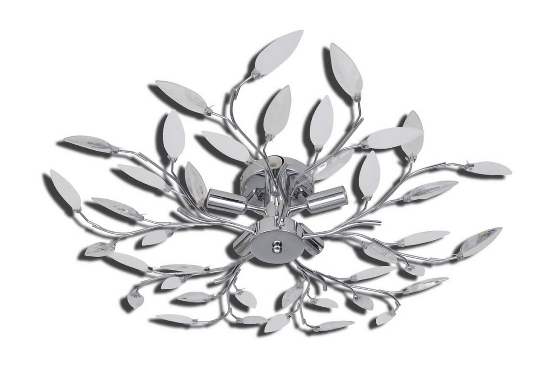 Gjennomsiktig og hvit taklampe/lysekrone 5 x E14-prer - Hvit/Transparent - Belysning - Innendørsbelysning & Lamper - Taklampe - Krystallkrone & takkrone
