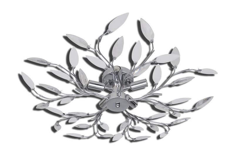 Gjennomsiktig og hvit taklampe/lysekrone 5 x E14-prer - Hvit/Transparent - Belysning - Innendørsbelysning & Lamper - Taklampe - Krystallkrone & takkrone