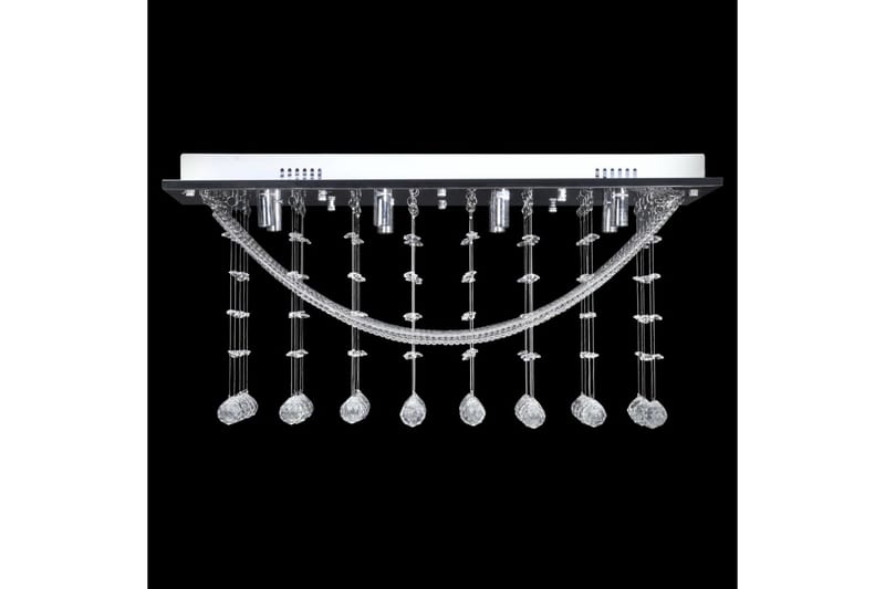 Hvit taklampe med glitrende glasskrystalperler 8 x G9 29 cm - Stuelampe - Krystallkrone & takkrone - Soveromslampe