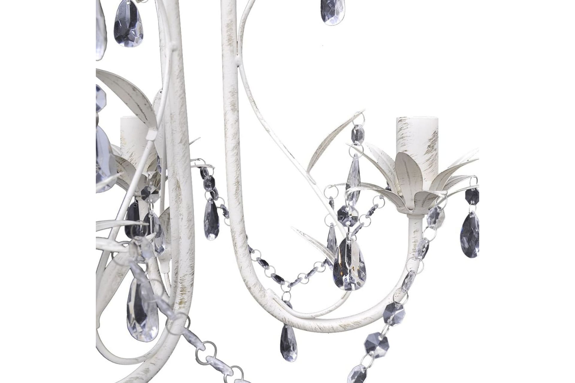 Krystallysekrone 2 stk elegant hvit - Hvit - Belysning - Innendørsbelysning & Lamper - Taklampe - Krystallkrone & takkrone