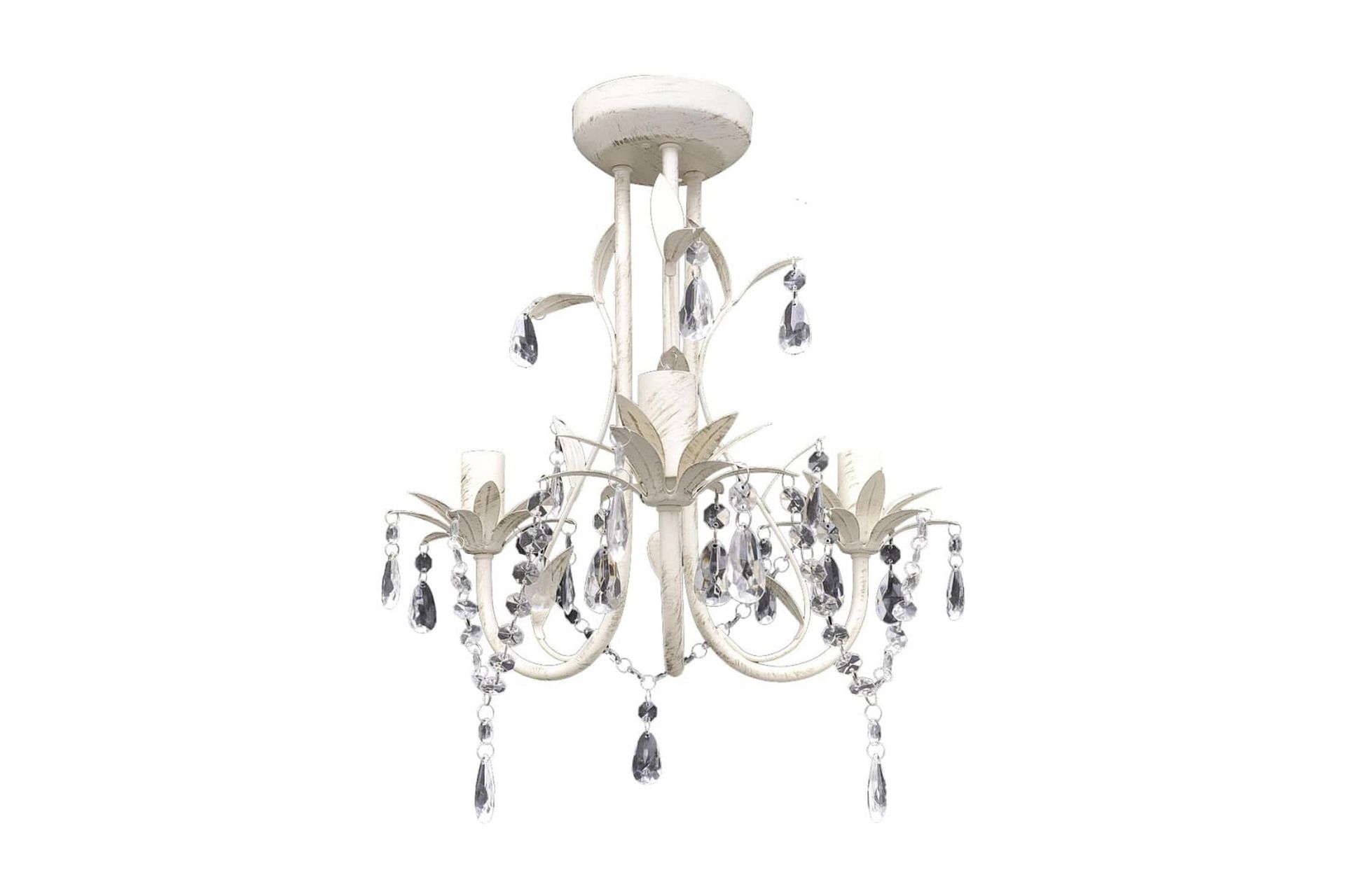 Krystallysekrone 2 stk elegant hvit - Hvit - Belysning - Innendørsbelysning & Lamper - Taklampe - Krystallkrone & takkrone