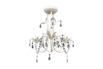 Krystallysekrone 2 stk elegant hvit - Hvit - Belysning - Innendørsbelysning & Lamper - Taklampe - Krystallkrone & takkrone