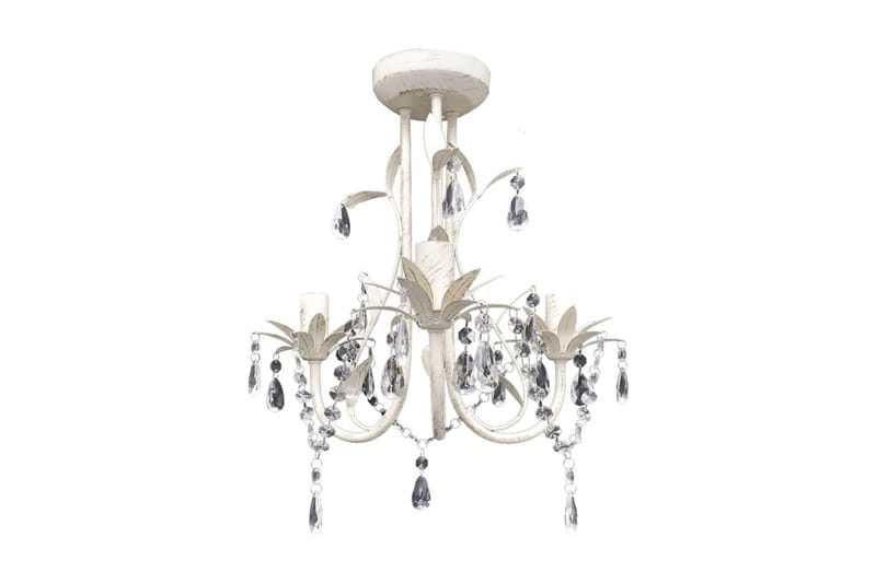 Krystallysekrone 2 stk elegant hvit - Hvit - Belysning - Innendørsbelysning & Lamper - Taklampe - Krystallkrone & takkrone