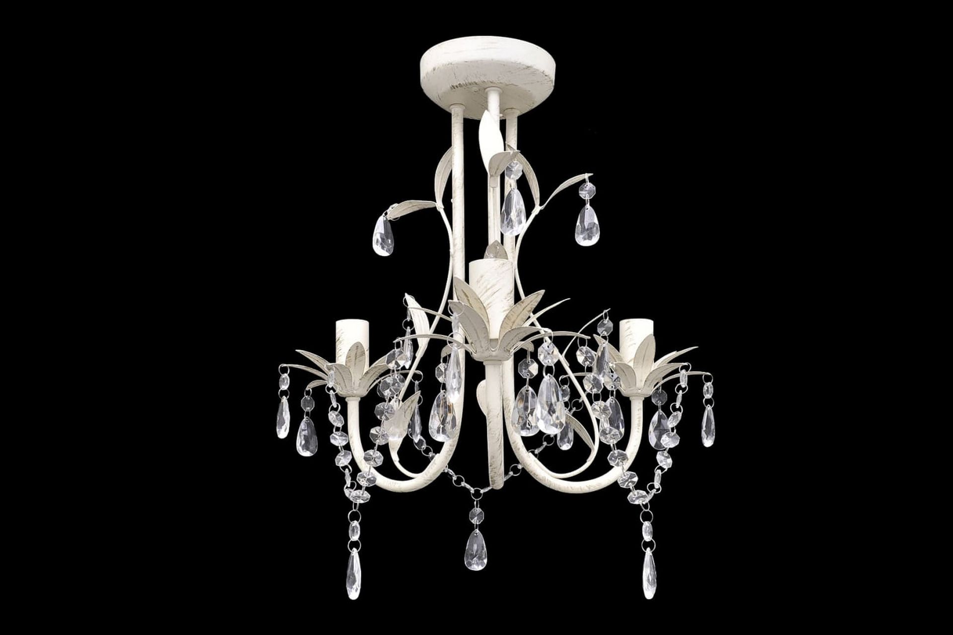 Krystallysekrone 2 stk elegant hvit - Hvit - Belysning - Innendørsbelysning & Lamper - Taklampe - Krystallkrone & takkrone