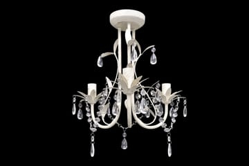 Krystallysekrone 2 stk elegant hvit - Hvit - Belysning - Innendørsbelysning & Lamper - Taklampe - Krystallkrone & takkrone