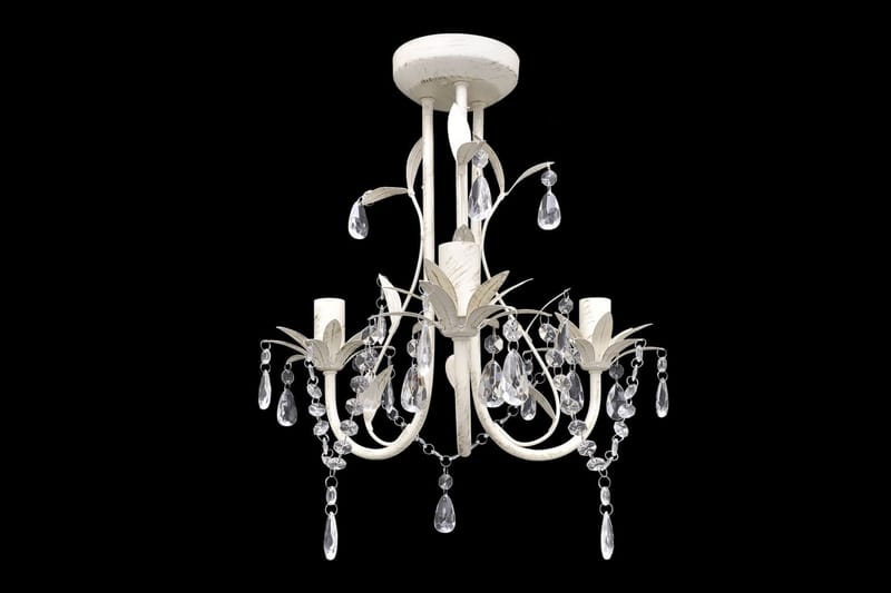 Krystallysekrone 2 stk elegant hvit - Hvit - Belysning - Innendørsbelysning & Lamper - Taklampe - Krystallkrone & takkrone