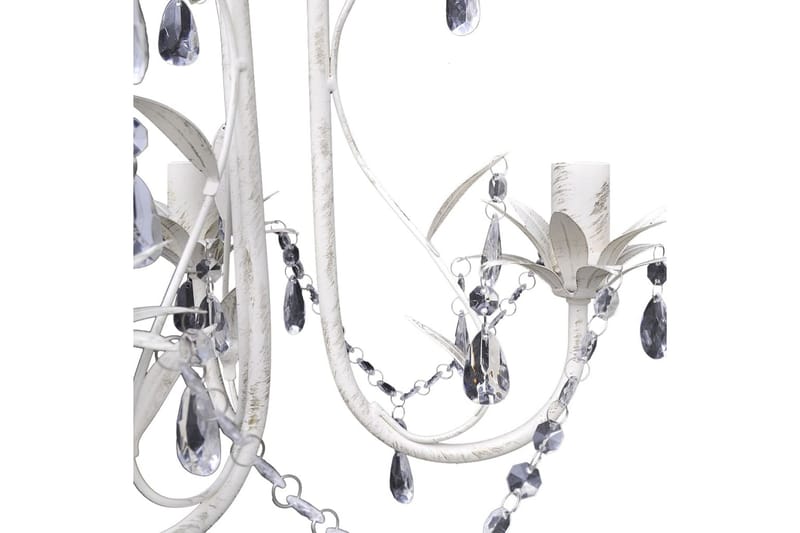 Krystallysekrone 4 stk elegant hvit - Hvit - Belysning - Innendørsbelysning & Lamper - Taklampe - Krystallkrone & takkrone
