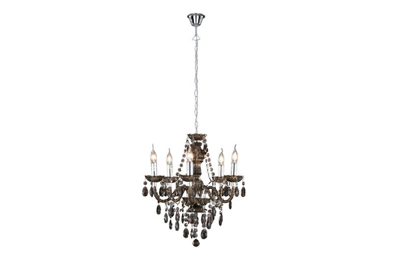 Lüster Lysekrone 5-stk 5xE14 svart - Svart - Belysning - Innendørsbelysning & Lamper - Taklampe - Krystallkrone & takkrone