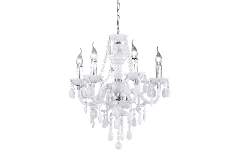 Lüster Lysekrone 5xE14 hvit - Hvit - Belysning - Innendørsbelysning & Lamper - Taklampe - Krystallkrone & takkrone