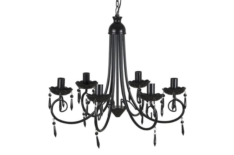 Lysekrone 6-armet svart - Svart - Belysning - Innendørsbelysning & Lamper - Taklampe - Krystallkrone & takkrone
