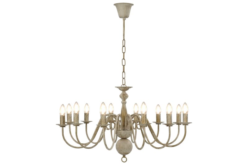 Lysekrone antikk hvit 12 x E14 lysprer - Hvit - Belysning - Innendørsbelysning & Lamper - Taklampe - Krystallkrone & takkrone