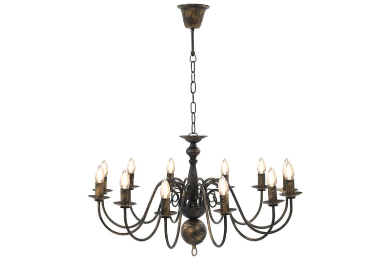 Lysekrone antikk svart 12 x E14 lysprer - Svart - Belysning - Innendørsbelysning & Lamper - Taklampe - Krystallkrone & takkrone