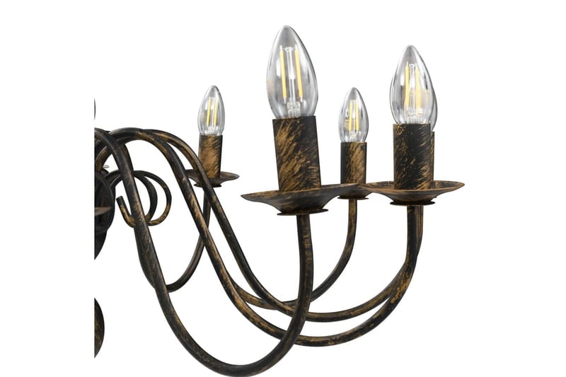 Lysekrone antikk svart 12 x E14 lysprer - Svart - Belysning - Innendørsbelysning & Lamper - Taklampe - Krystallkrone & takkrone