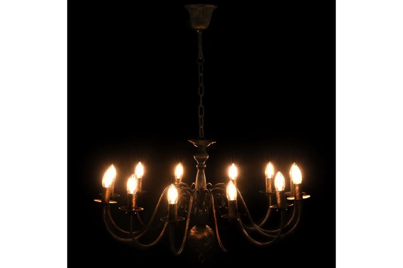 Lysekrone antikk svart 12 x E14 lysprer - Svart - Belysning - Innendørsbelysning & Lamper - Taklampe - Krystallkrone & takkrone