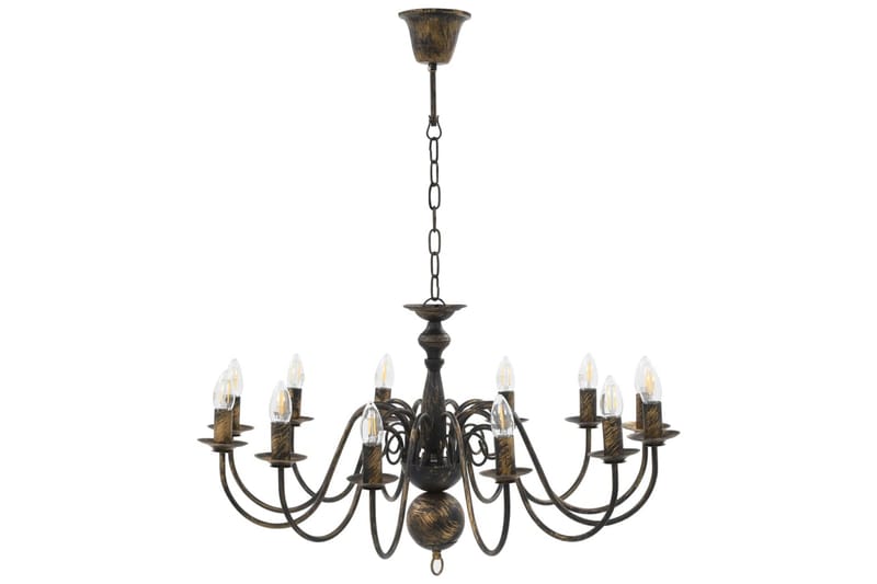 Lysekrone antikk svart 12 x E14 lysprer - Svart - Belysning - Innendørsbelysning & Lamper - Taklampe - Krystallkrone & takkrone